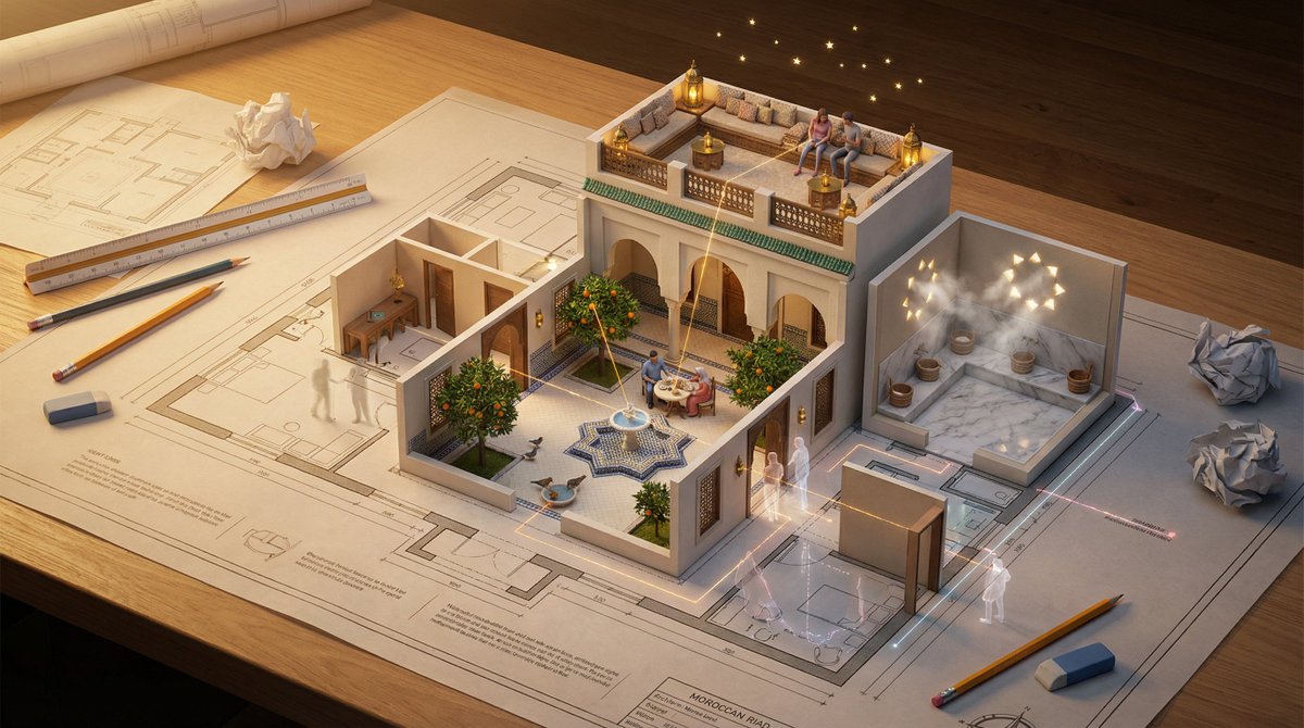Architectural Floor Plan as Miniature World — example 1