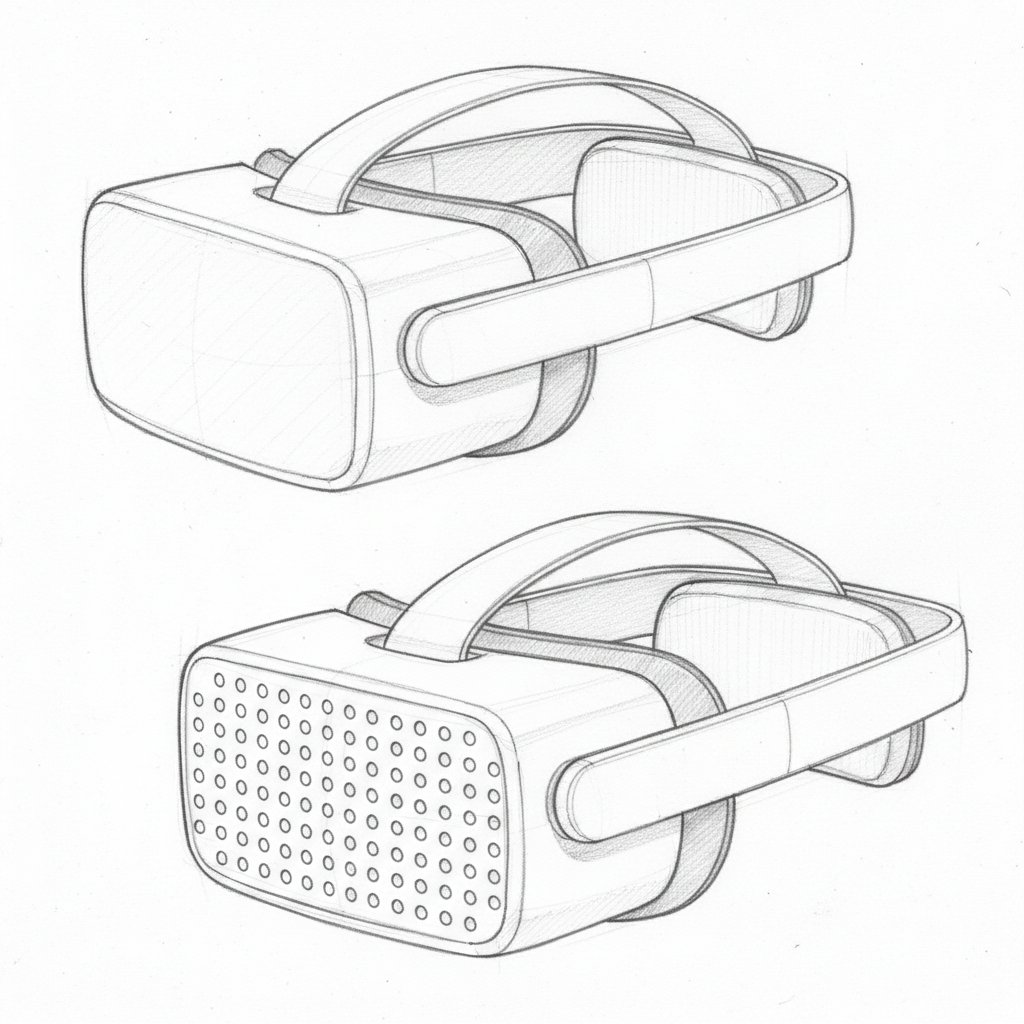 Dieter Rams Inspired VR Headset Sketch — example 1