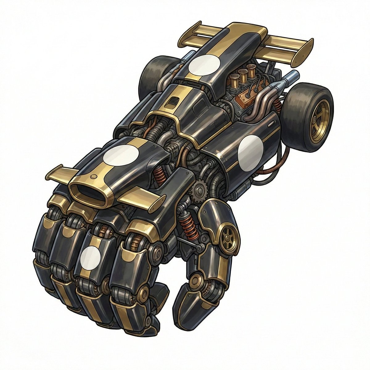 Racing Car Gauntlet Reconstruction Prompt — example 1