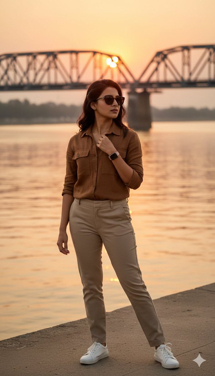 Golden Hour Riverside Portrait with Identity Lock — example 2