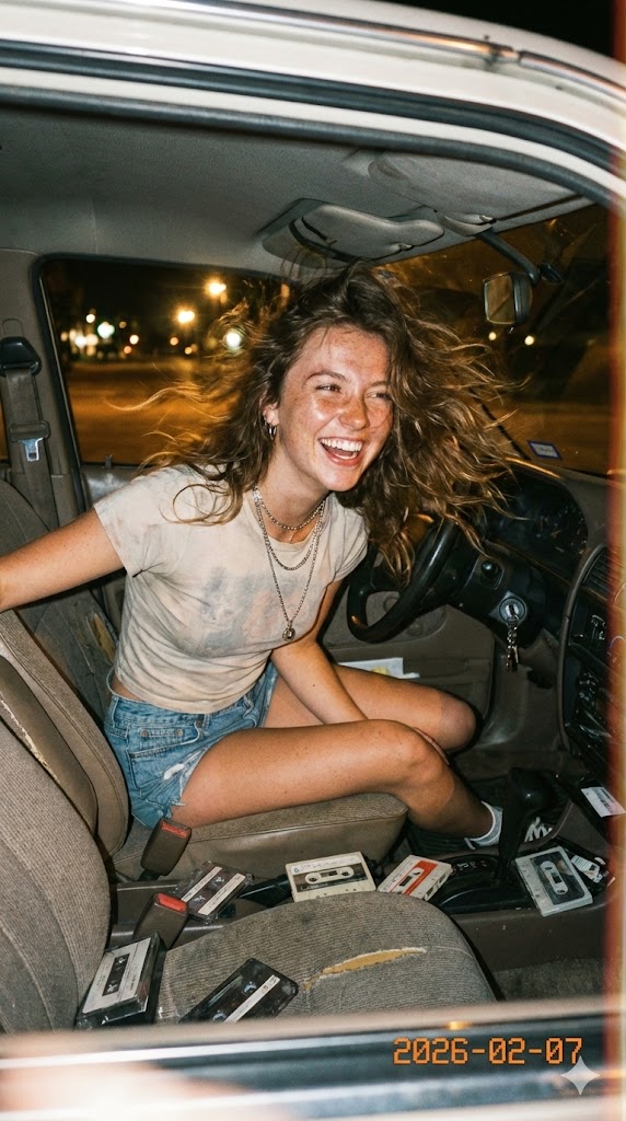 90s Vintage Flash Photography Portrait — example 1