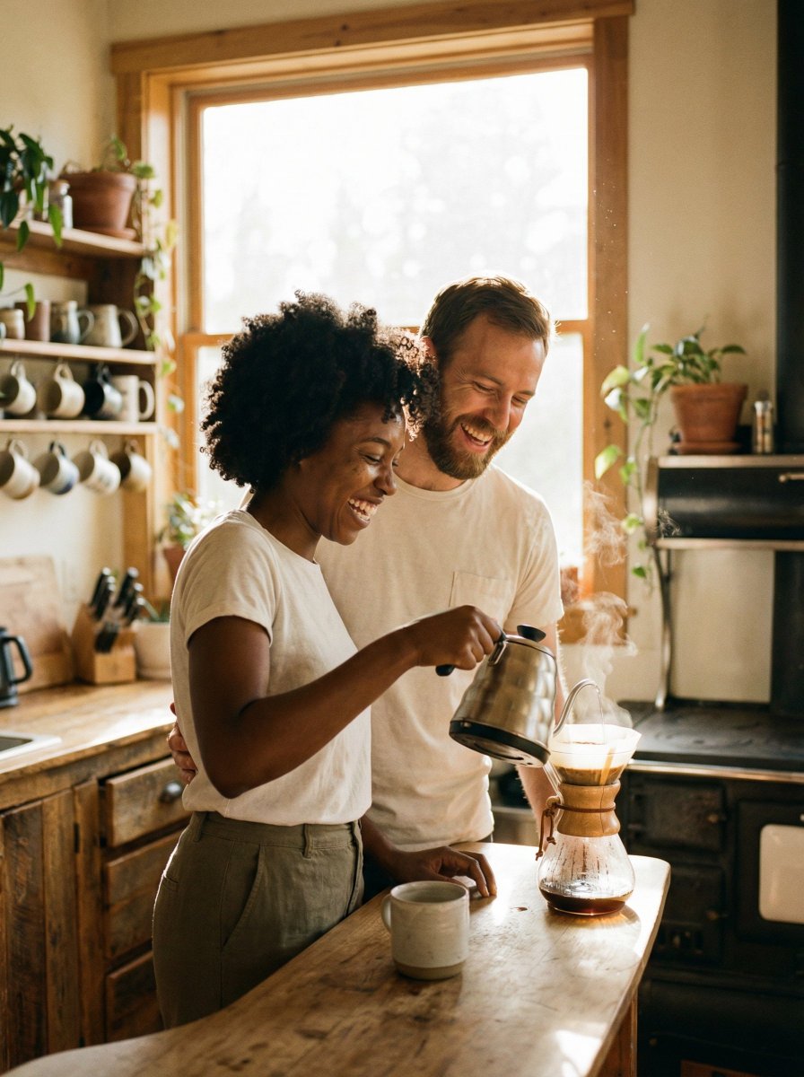 Candid Morning Coffee Scene — example 1