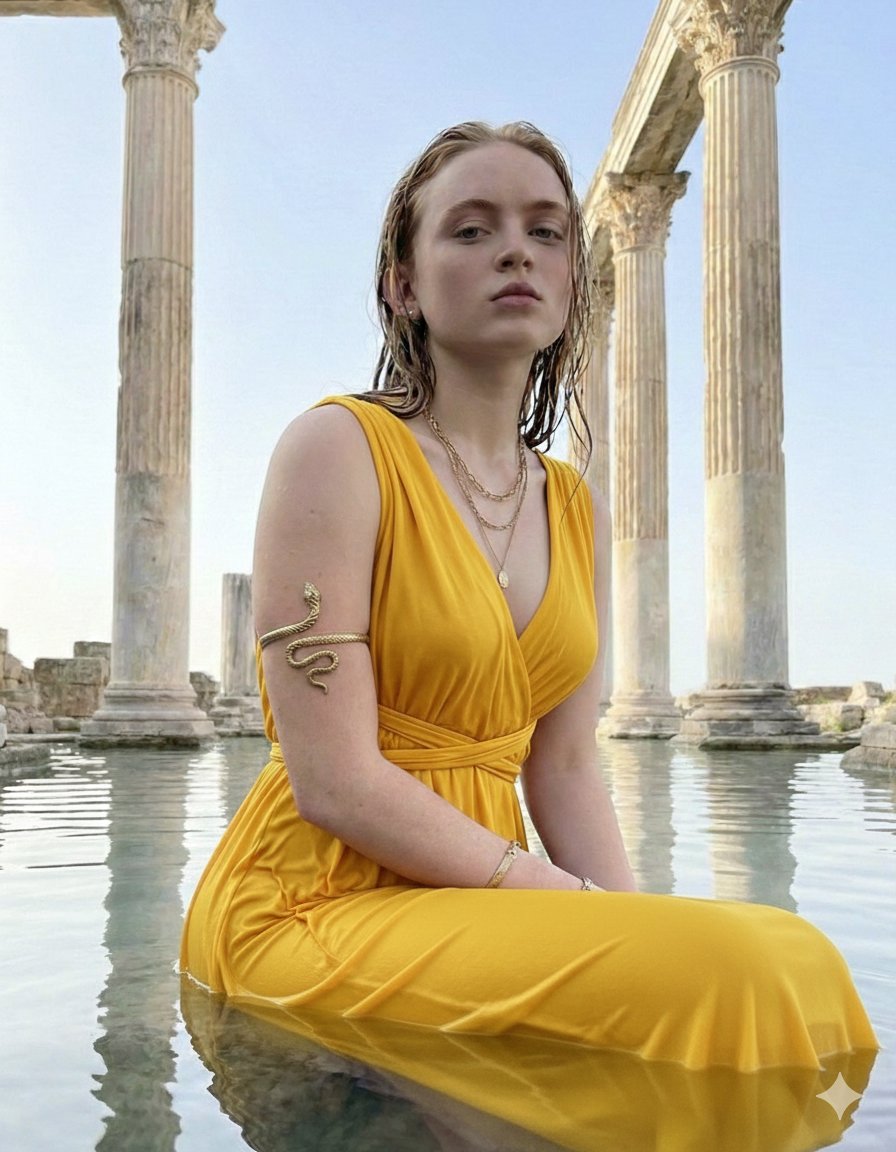 Sadie Sink Classical Goddess Editorial (Urdu/Hindi) — example 1