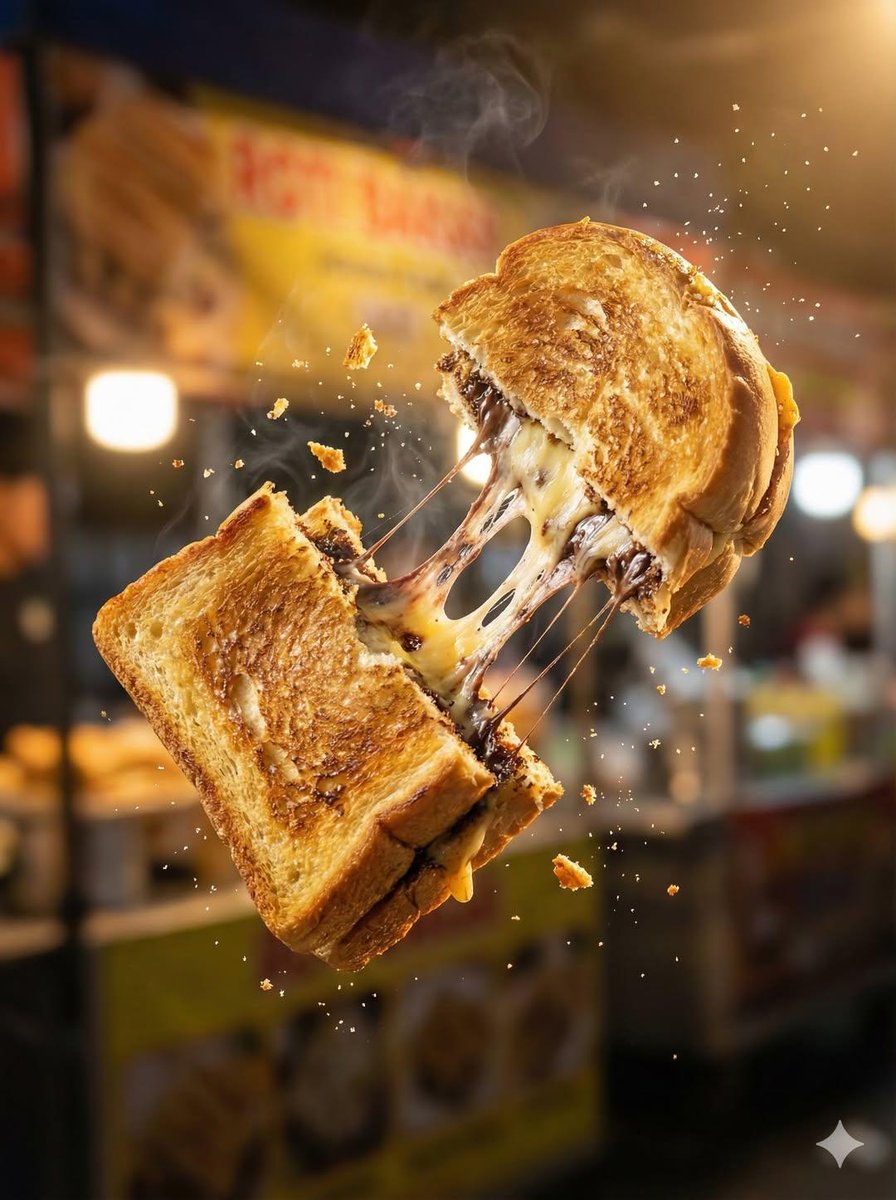 Macro Food Photography of Floating Street Food — example 3