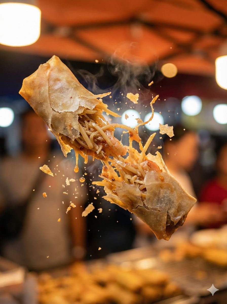 Macro Food Photography of Floating Street Food — example 4