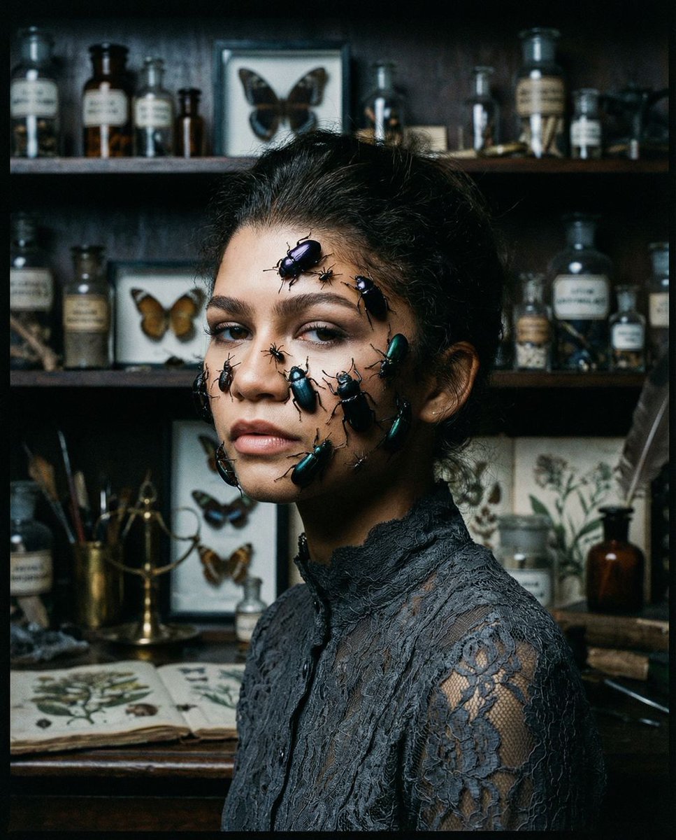 Zendaya Entomological Elegance Surreal Portrait
