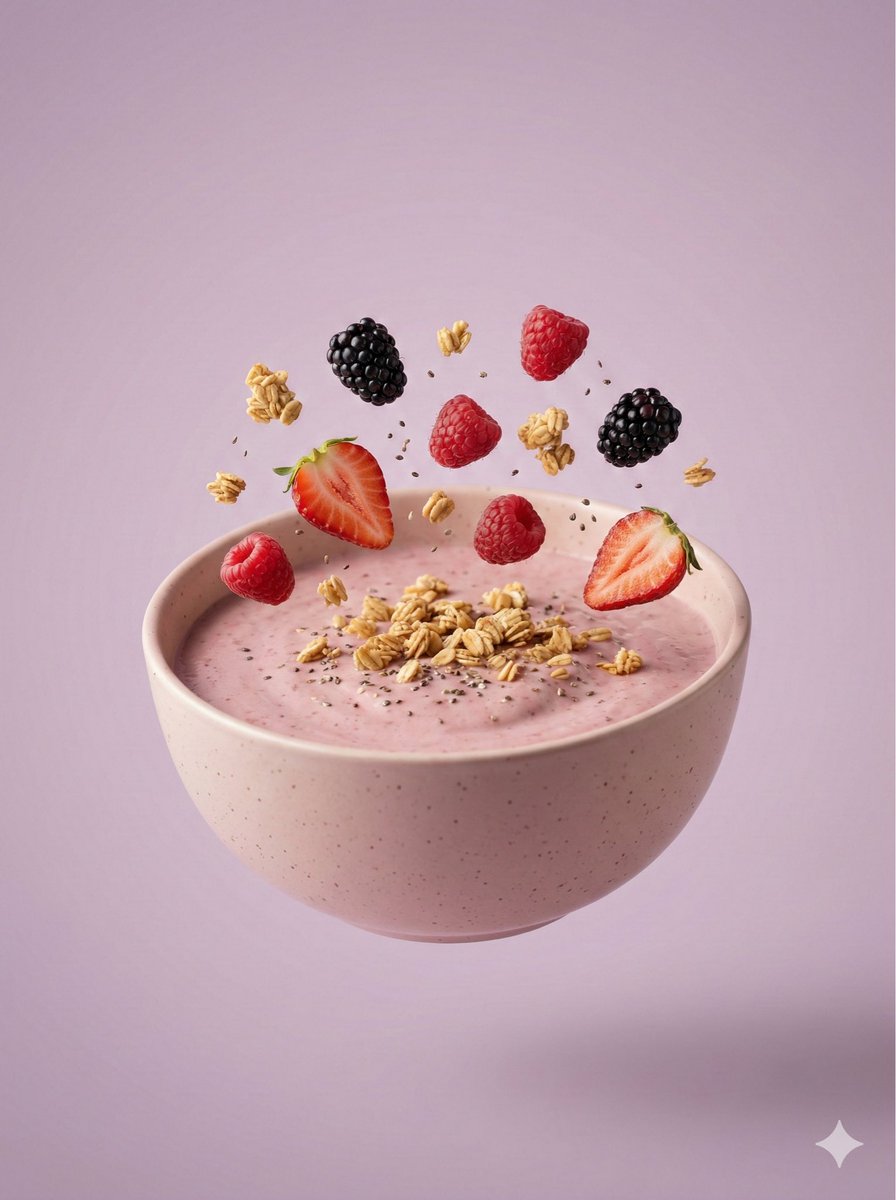 Hyper-Realistic Floating Smoothie Bowl — example 1