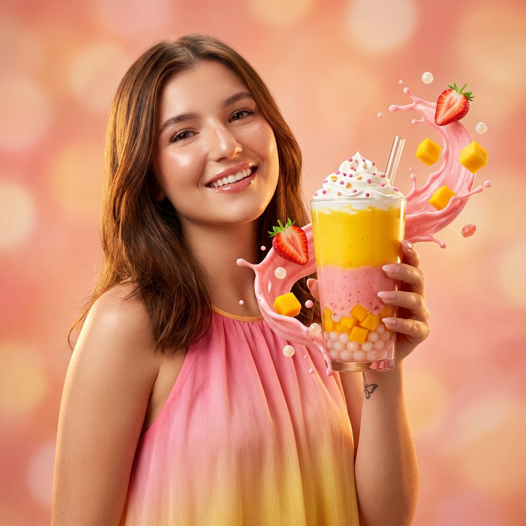 Commercial Beverage Ad for Layered Smoothie — example 1