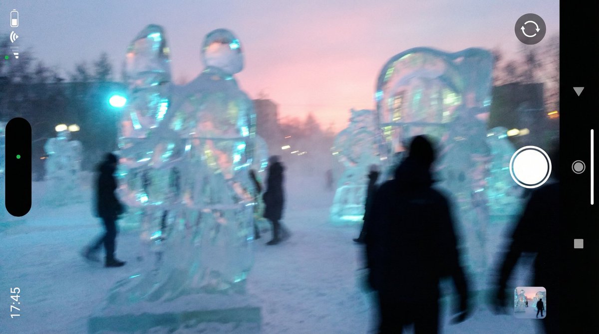 Candid iPhone Photo of Ice Sculpture Installation — example 4