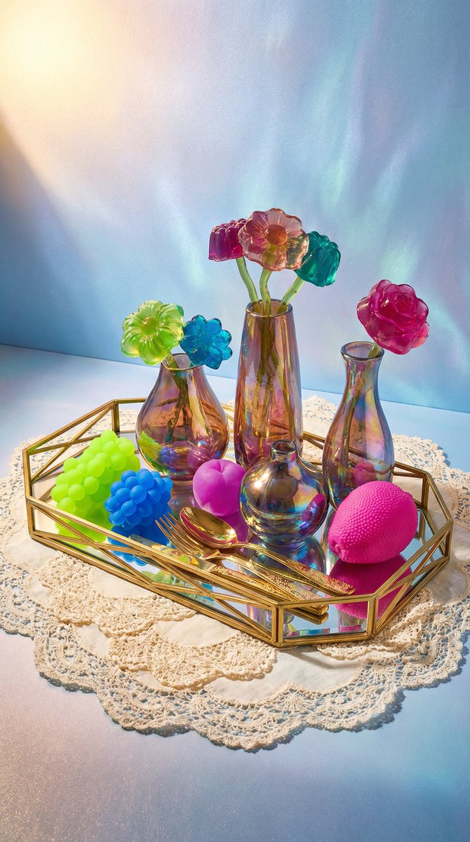 Maximalist Tabletop Arrangement Product Photography — example 1