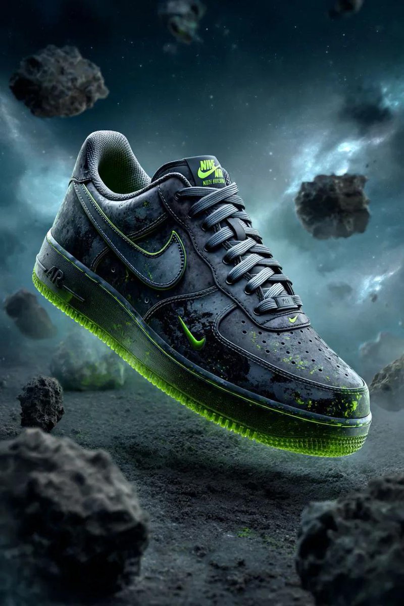 Cosmic Nike Air Force Shoe Carved from Meteorite — example 1