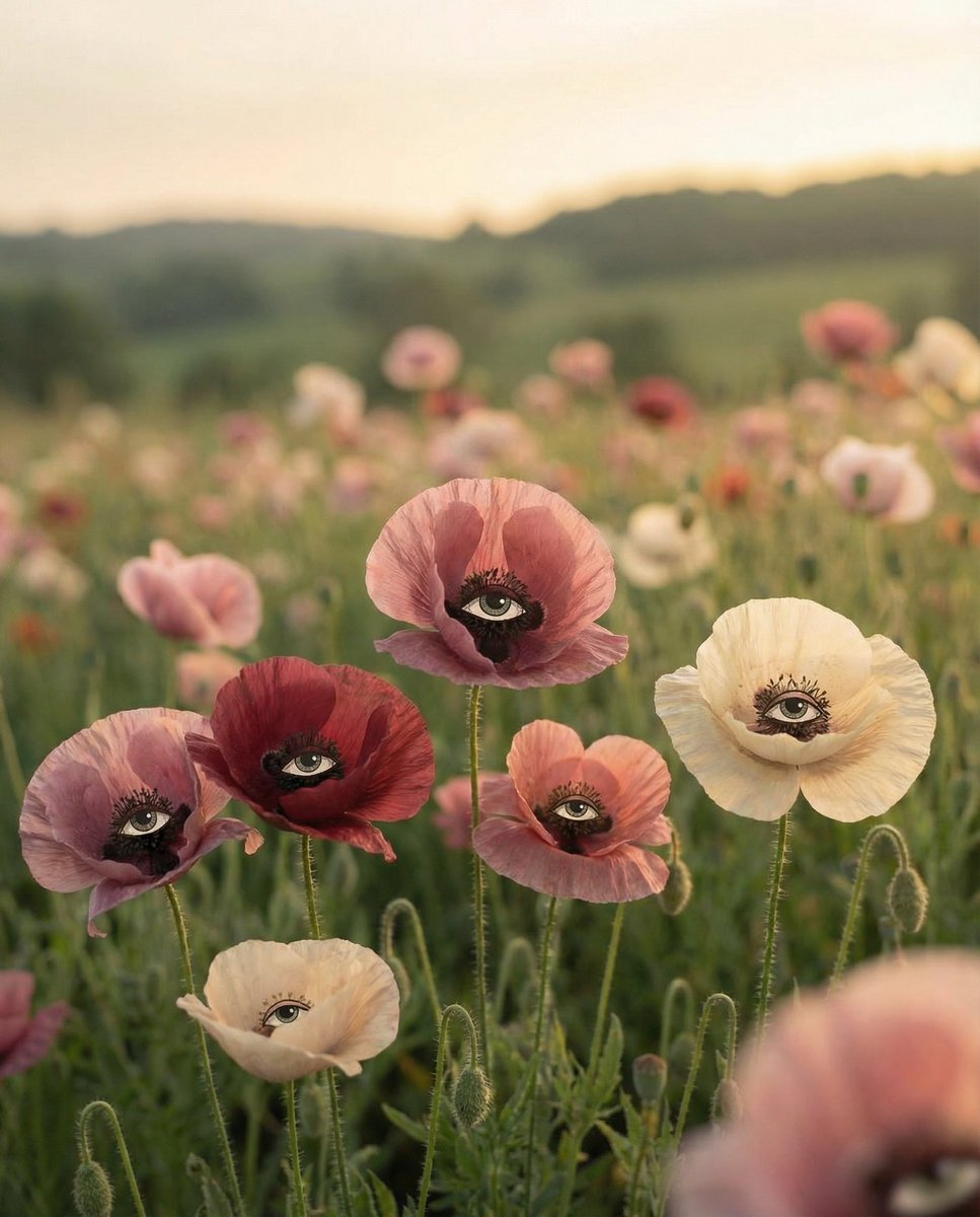 Surreal Poppies with Eyes — example 1