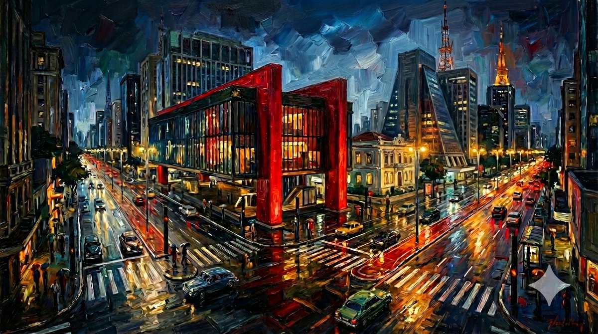 São Paulo Avenida Paulista Painting Prompt (JSON reference) — example 2
