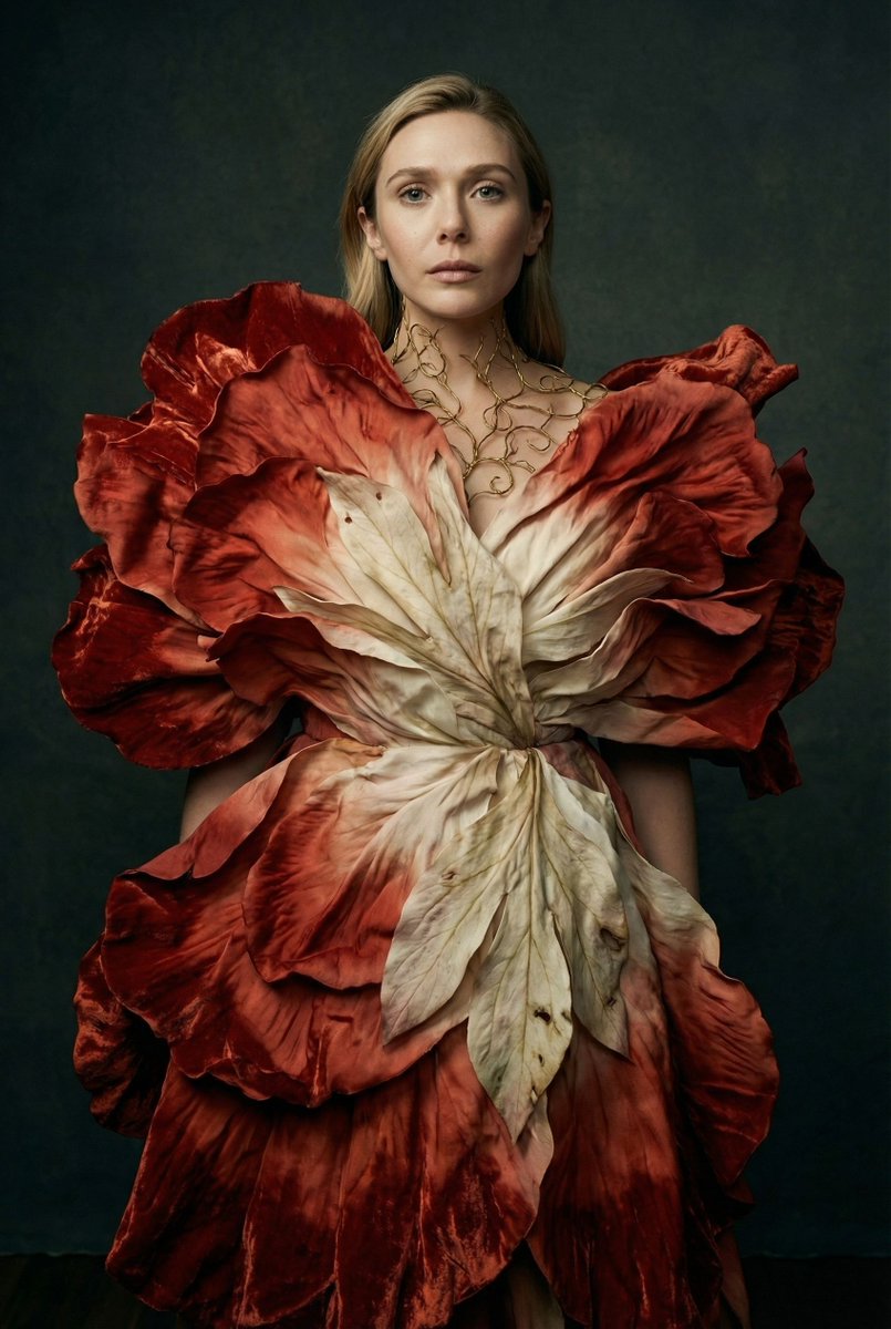 Botanical Metamorphosis Fashion Editorial Portrait Prompt — example 2