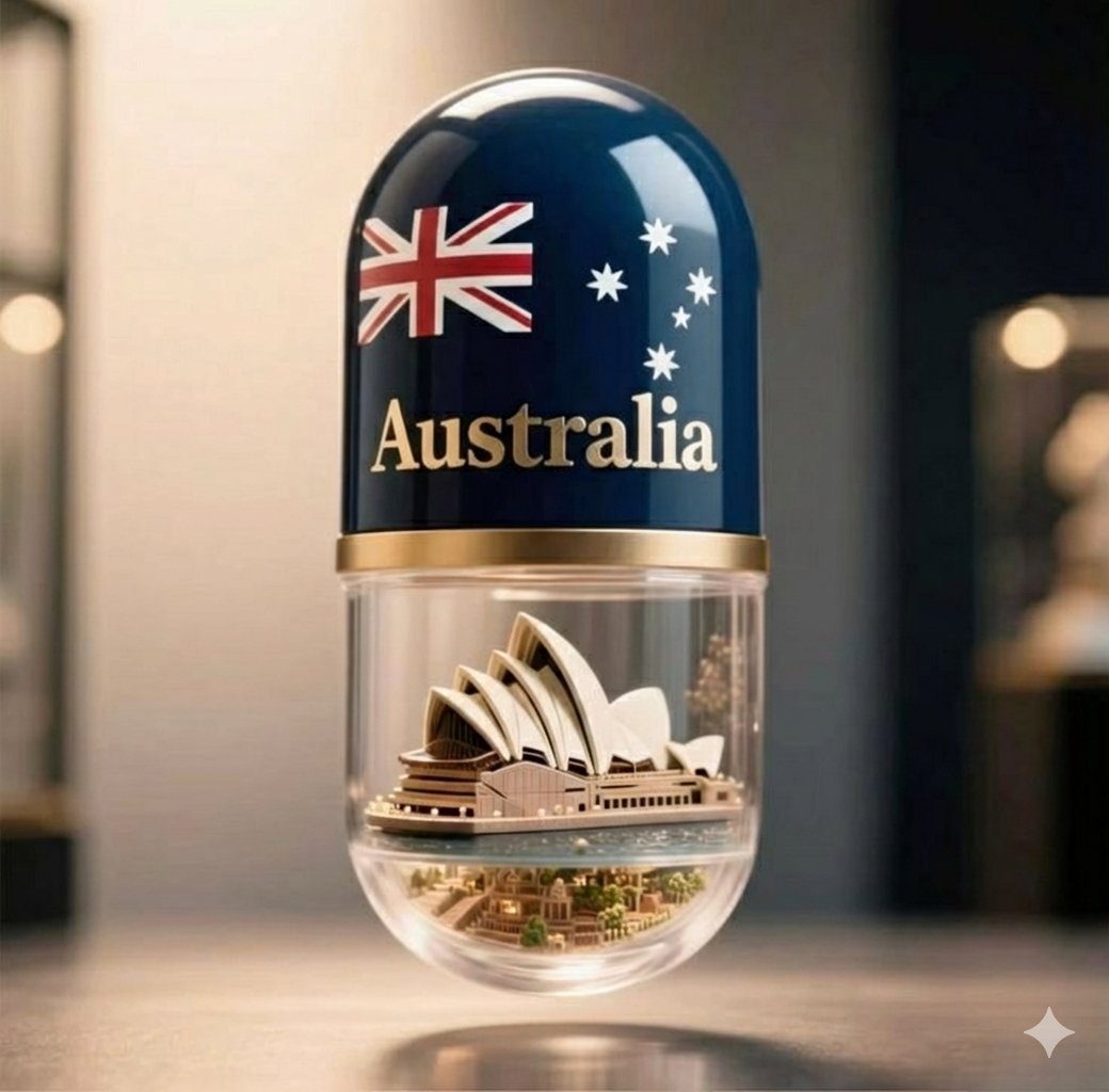 Giant Pharmaceutical Capsule with White House Miniature — example 2