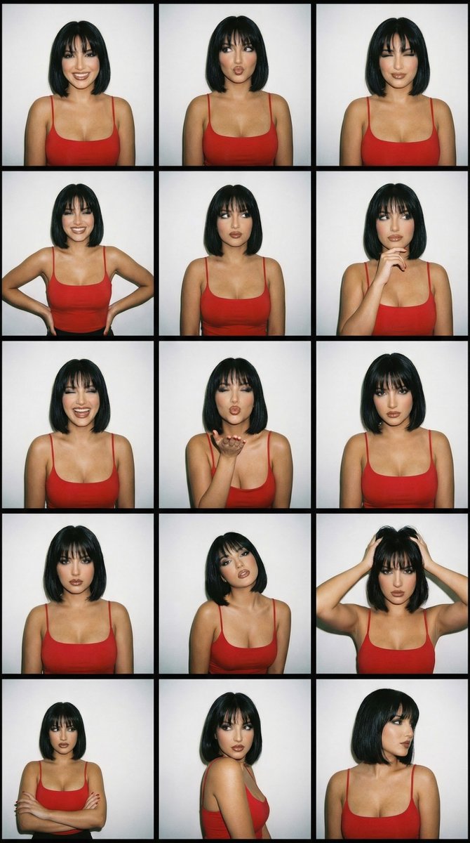 2000s Photobooth Contact Sheet Grid Prompt — example 1