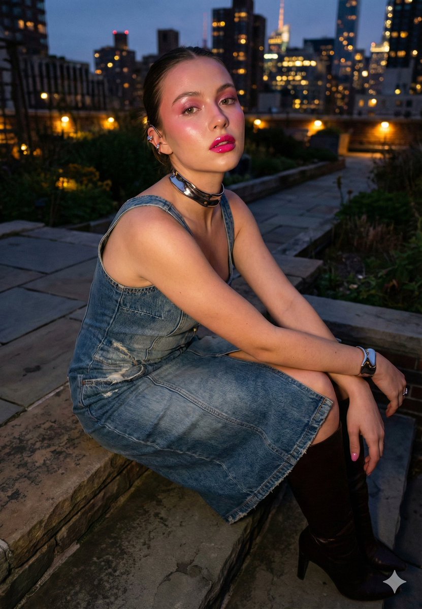 Urban Night Cinematic Fashion Portrait Prompt — example 1