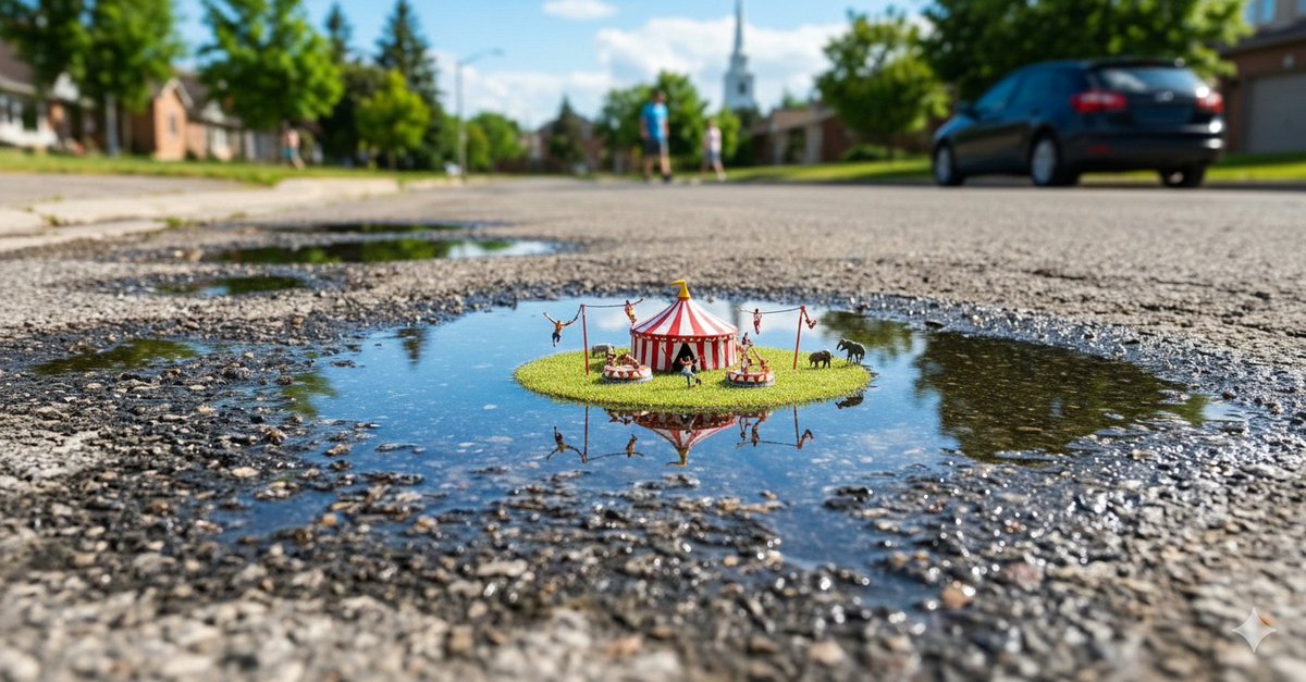 Tropical Island in a Puddle Prompt — example 2