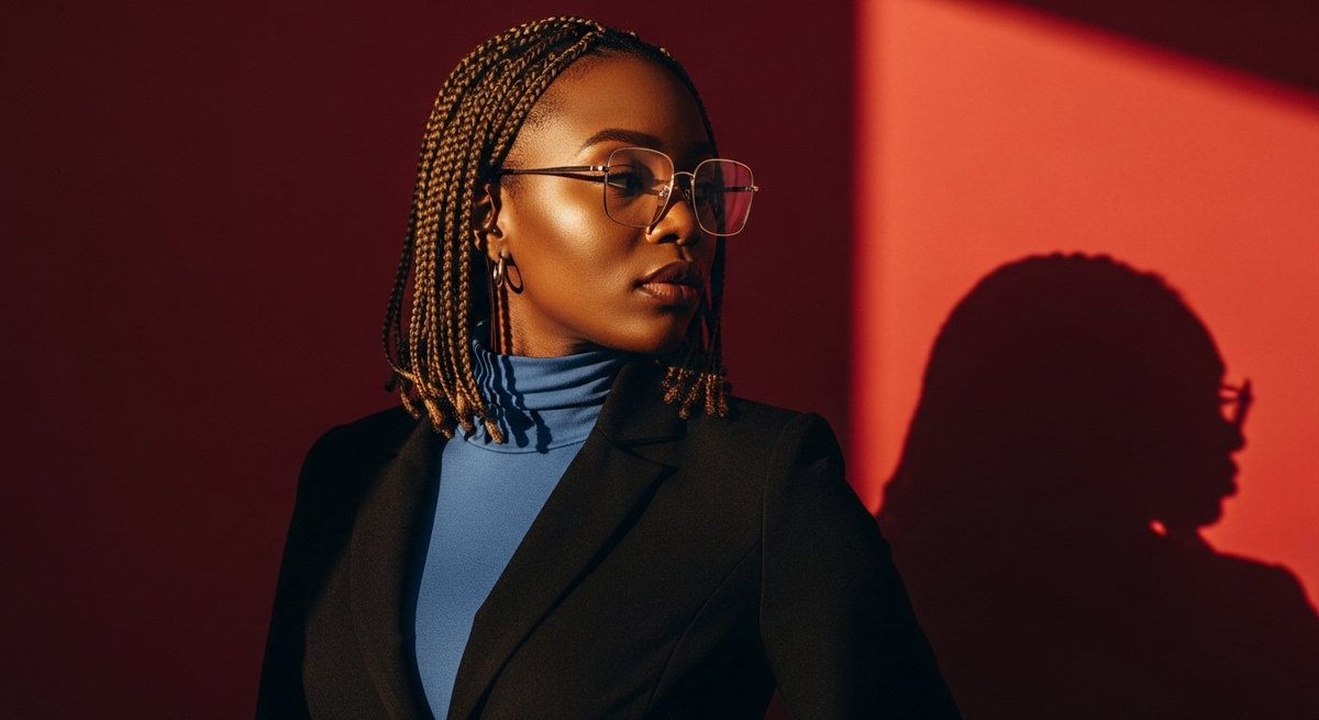 Elegant African Woman Studio Portrait Prompt — example 1