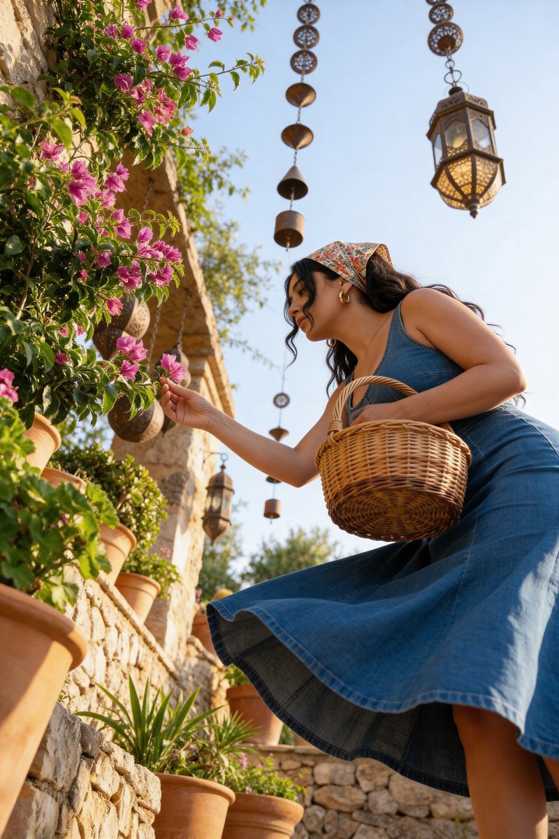 Hyper-Extreme Hourglass Figure in Rustic Garden — example 3