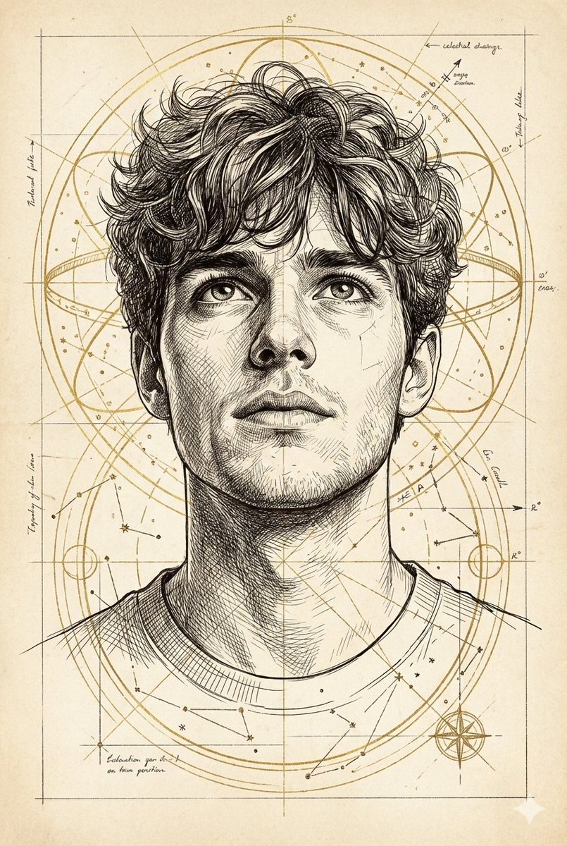 Hand-Drawn Technical Illustration Portrait Prompt — example 1