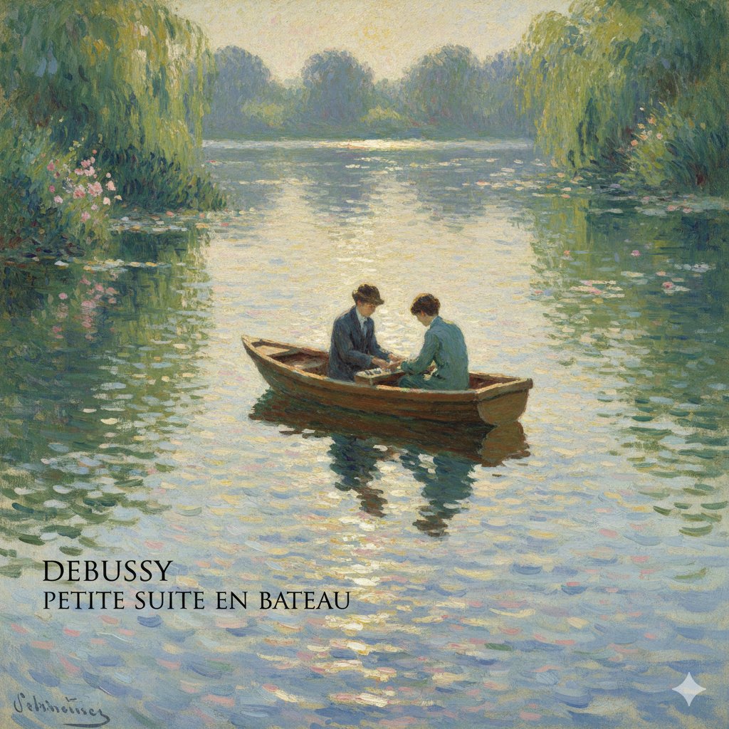 Generate Debussy's 'Petit Suite: En Bateau' in Monet's Style with Color Modification — example 2