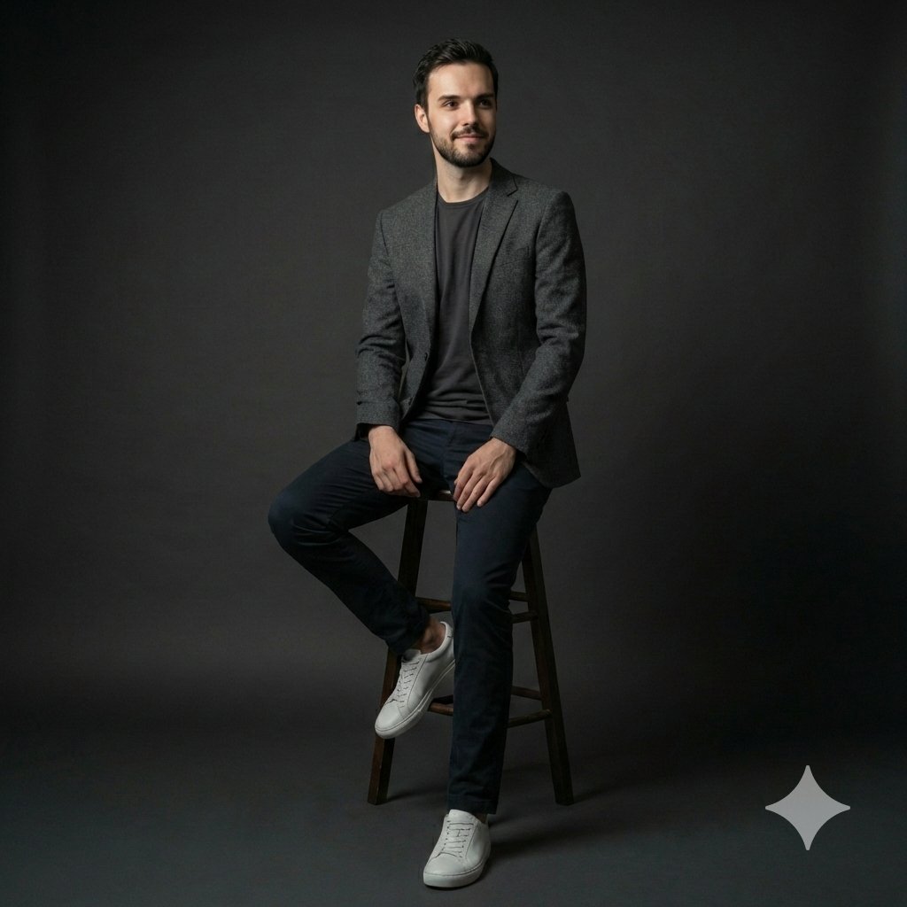 Photorealistic Studio Portrait Prompt for Male Model — example 2
