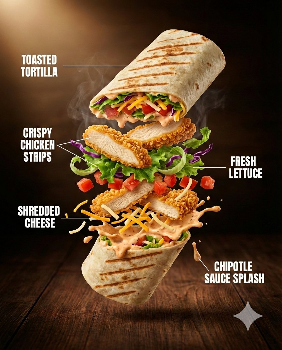 Ultra-Realistic Luxury Fast-Food Ad Shot