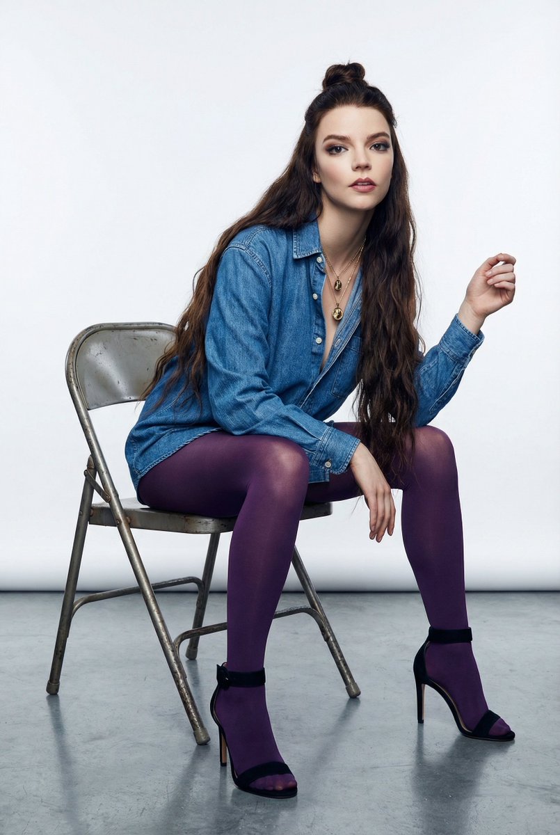 High-Fashion Denim Photoshoot with Ultra-Long Hair — example 4