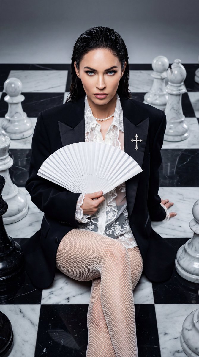 High-Fashion Chessboard Editorial with Ana de Armas — example 4