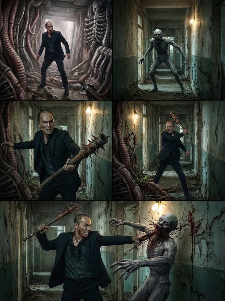 Cinematic horror sequence from base image — example 4
