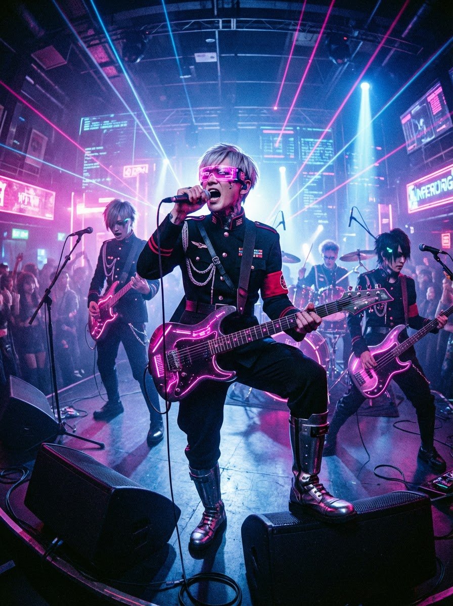 Cyberpunk Japanese Band Live Performance — example 1