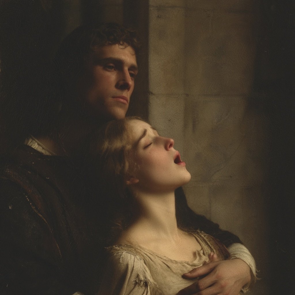 Melancholic Medieval Woman and Man — example 1