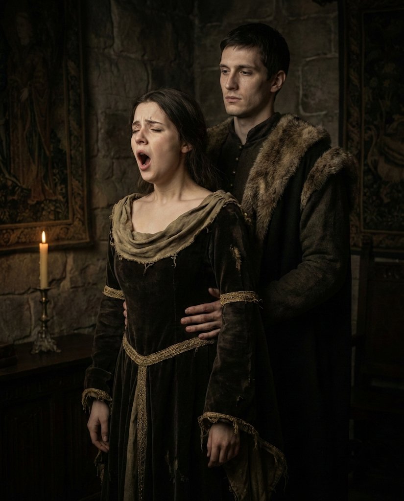 Melancholic Medieval Woman and Man — example 2
