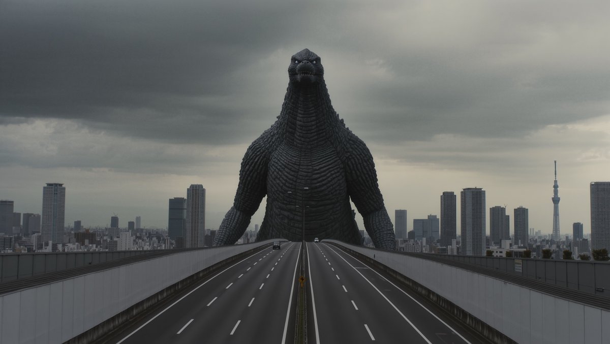 Godzilla in Tokyo Skytree District, 70s Style — example 3