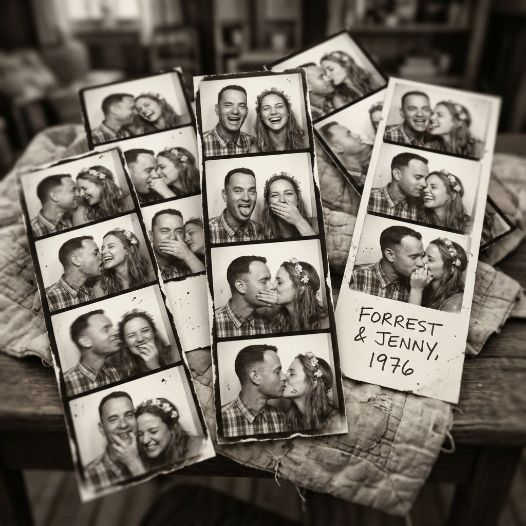 Forrest Gump & Jenny Analog Photobooth Collage