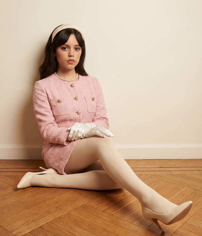 Structured Fashion Portrait with Precise Pose and Outfit Details