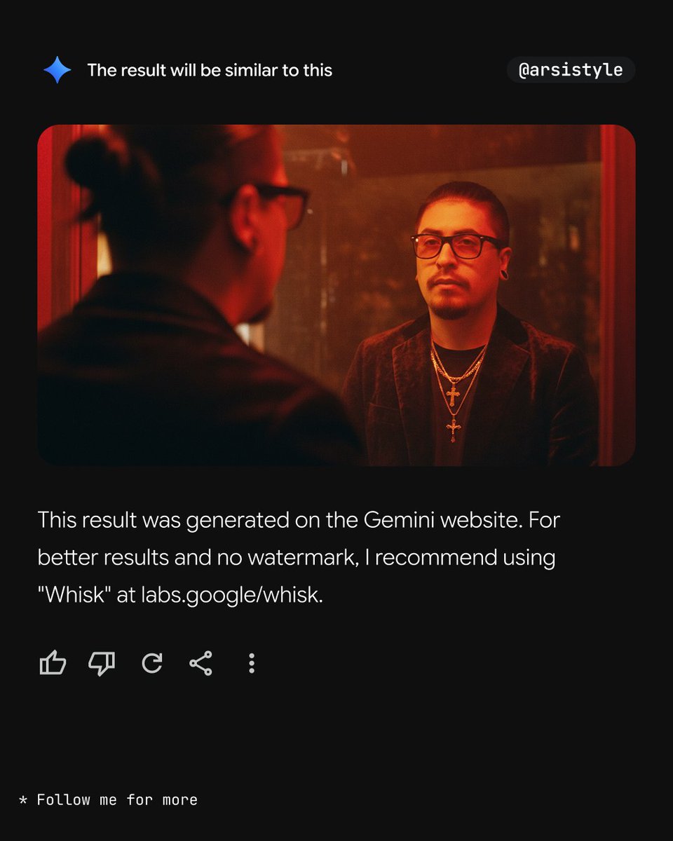 Cinematic Mirror Reflection Portrait Prompt — example 2