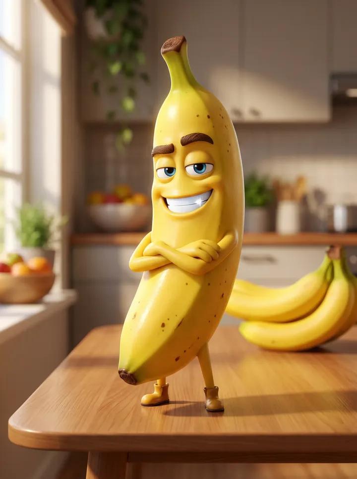 Pixar-Style Banana Character Animation Prompt — example 1