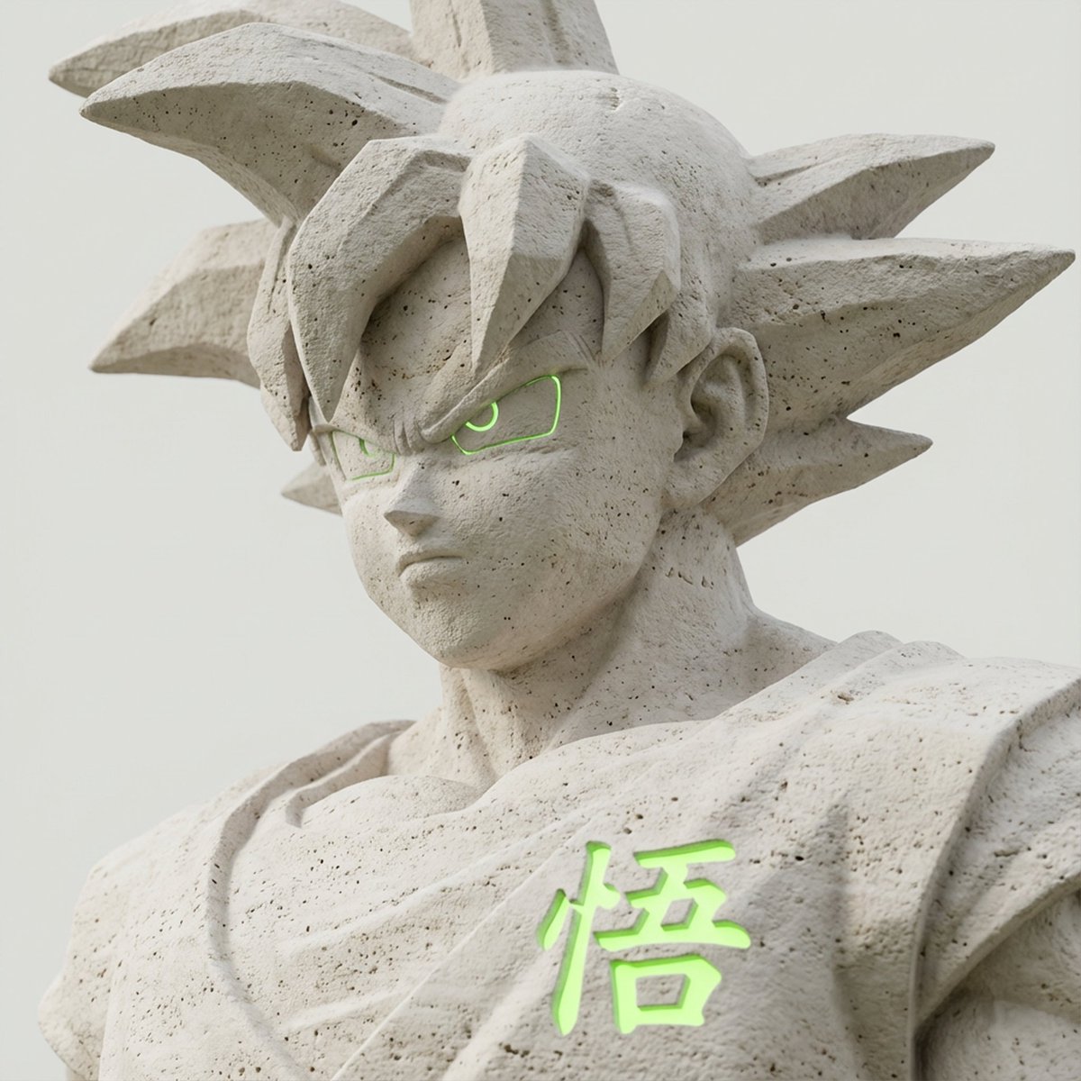 Limestone Sculpture with Neon Glow Prompt — example 3