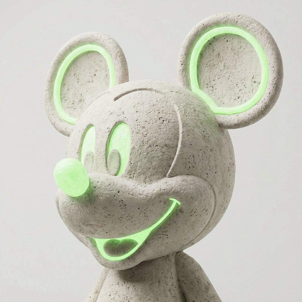 Limestone Sculpture with Neon Glow Prompt — example 4