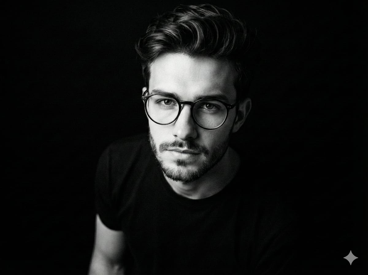 Black and White Portrait Generation Prompt — example 1