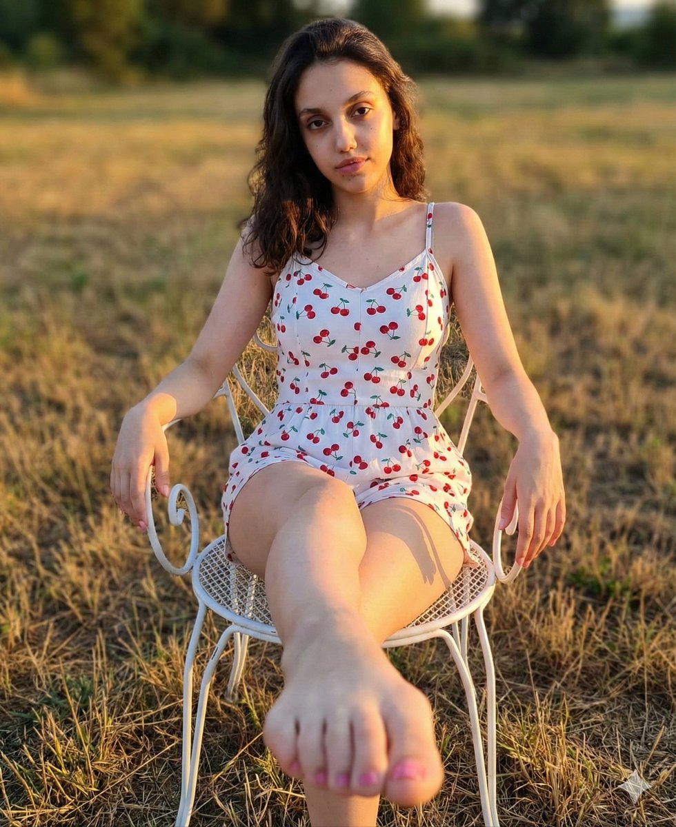 Golden Hour Romper and Bare Foot Prompt — example 1