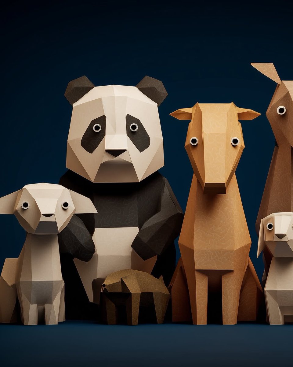 Collection of Low-Poly Origami Animals — example 3