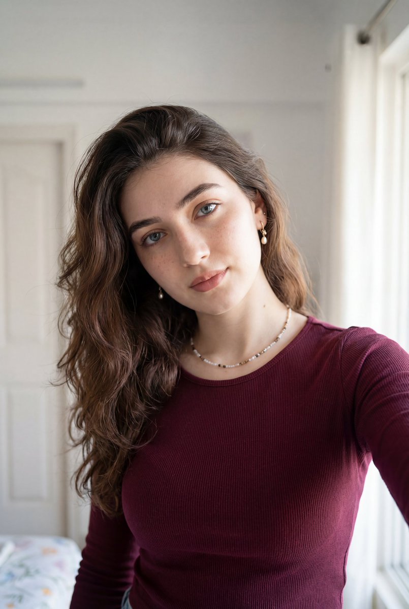 Ultra-Realistic Indoor Selfie Portrait — example 1
