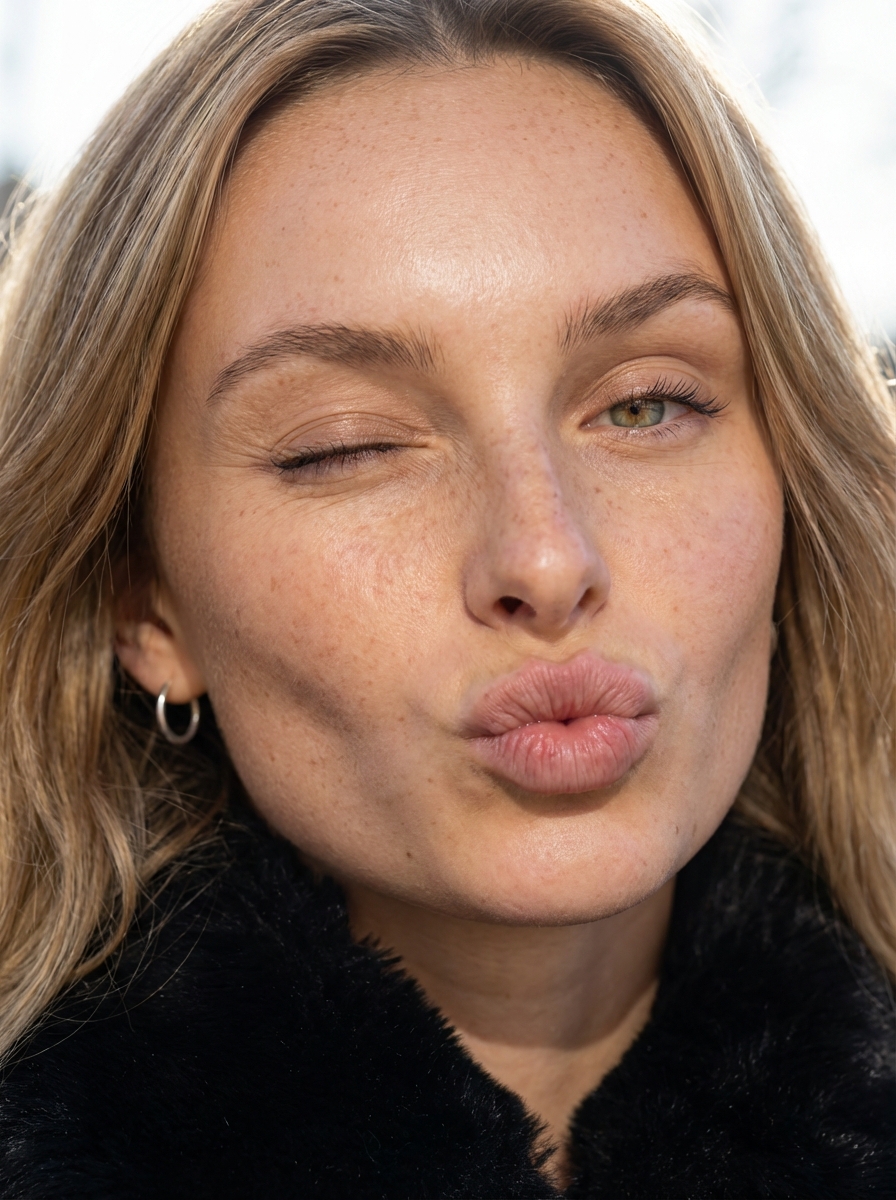 Macro Portrait with Wink and Pucker