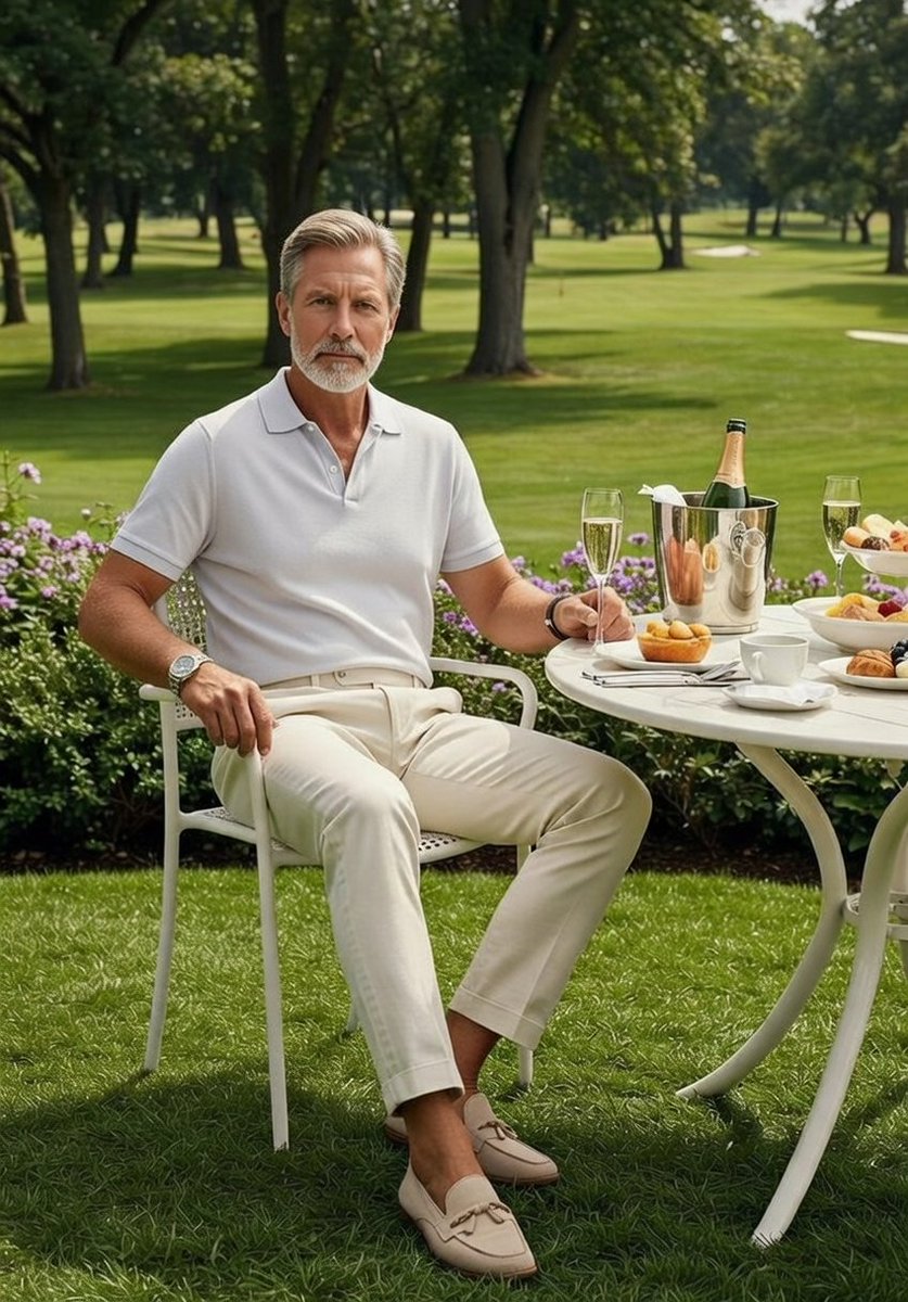 Luxury Outdoor Breakfast Scene on a Golf Course — example 3