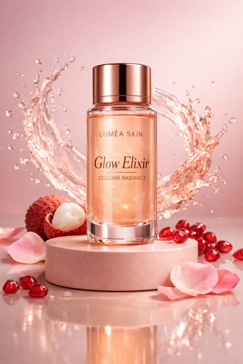 Luxury Skincare Commercial Photography: Glow Elixir — example 2