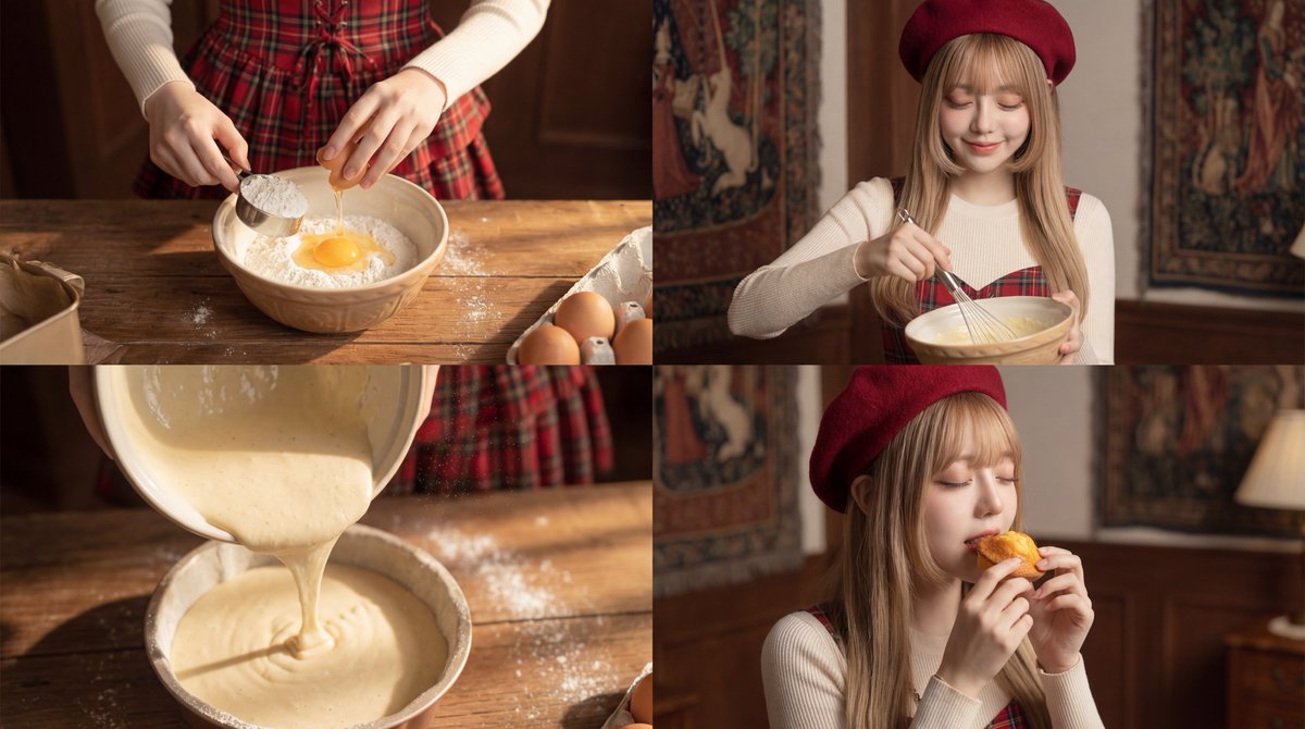 Cinematic Video Prompt for Woman Baking — example 1