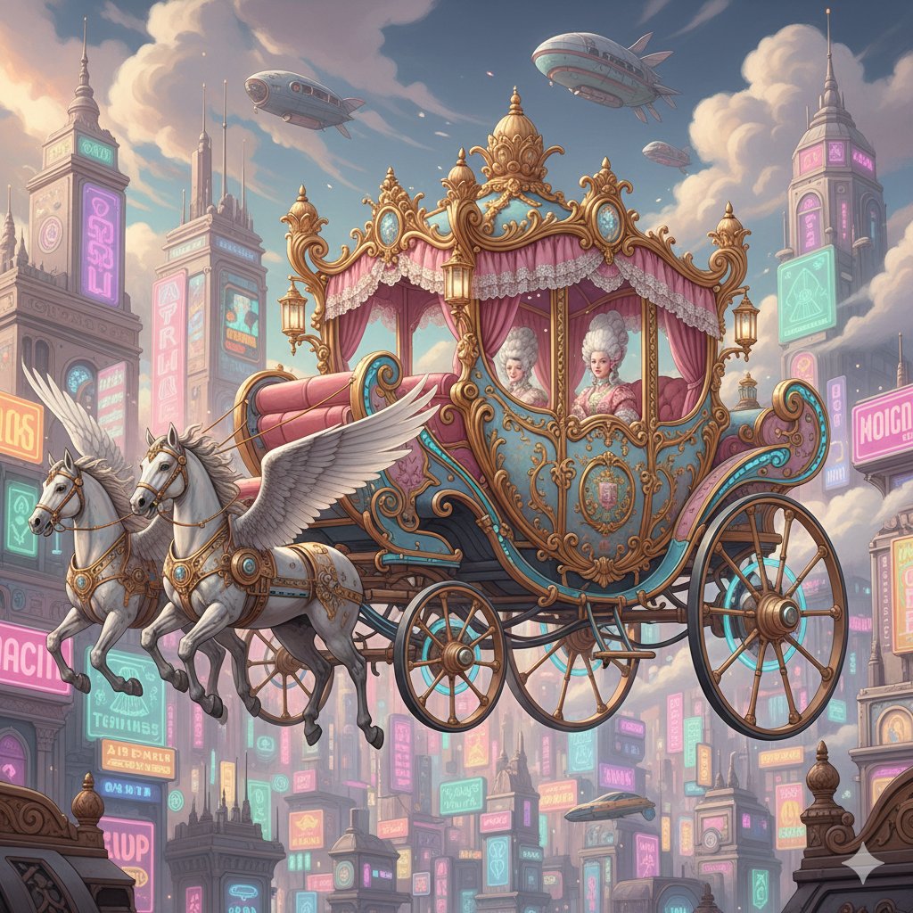 Cyberpunk Marie Antoinette Carriage — example 3